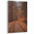 Autumn Railway Path - Fall Canvas Art and Rustic Wall Decor