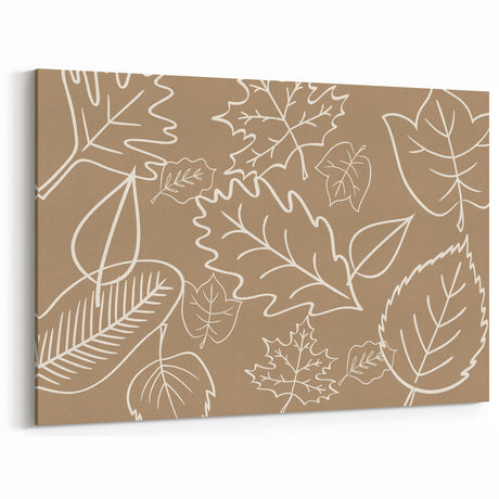 Minimalist Fall Leaf Pattern - Autumn Wall Art and Modern Print