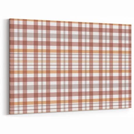 Rustic Plaid Fall Wall Art - Autumn Canvas Print for Cozy Décor