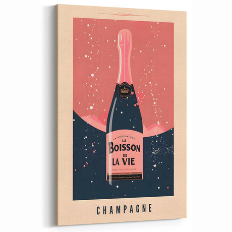 Elegant Champagne Bottle Art – Luxury Bar & Beverage Wall Decor