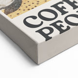 Coffee First, People Later – Floral Coffee Wall Art for Kitchen & Café