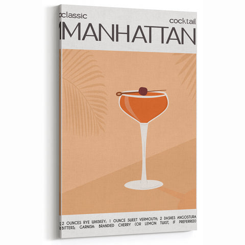 Classic Manhattan Cocktail Wall Art – Elegant Bar & Beverage Print