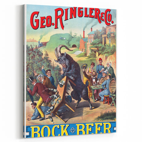 Vintage Geo. Ringler & Co. Bock Beer Poster | Retro Wall Art | Antique Decor