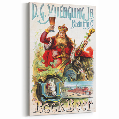 Vintage D.G. Yuengling Jr. Bock Beer Poster | Retro Wall Art | Antique Decor