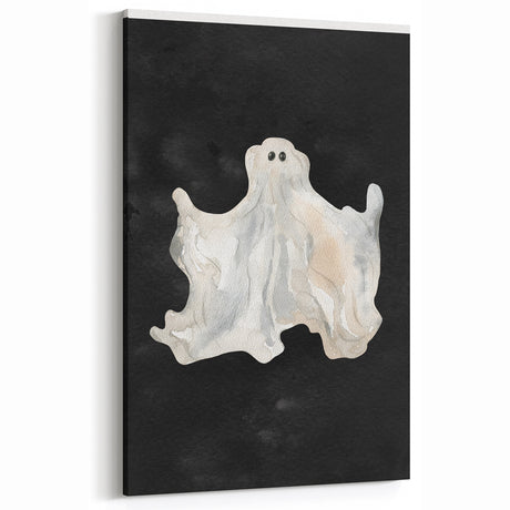 Watercolor Ghost Halloween Wall Art - Spooky Halloween Decoration