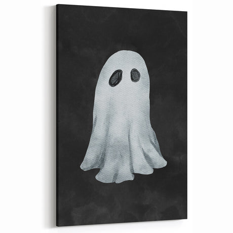 Watercolor Ghost Halloween Canvas Art - Spooky Wall Decoration