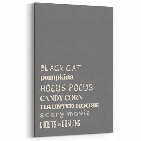 Halloween Typography Wall Art - Spooky Minimalist Halloween Decor