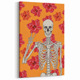 Floral Skeleton Halloween Wall Art - Spooky Chic Halloween Decor