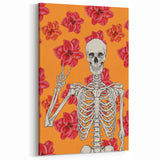 Floral Skeleton Halloween Wall Art - Spooky Chic Halloween Decor