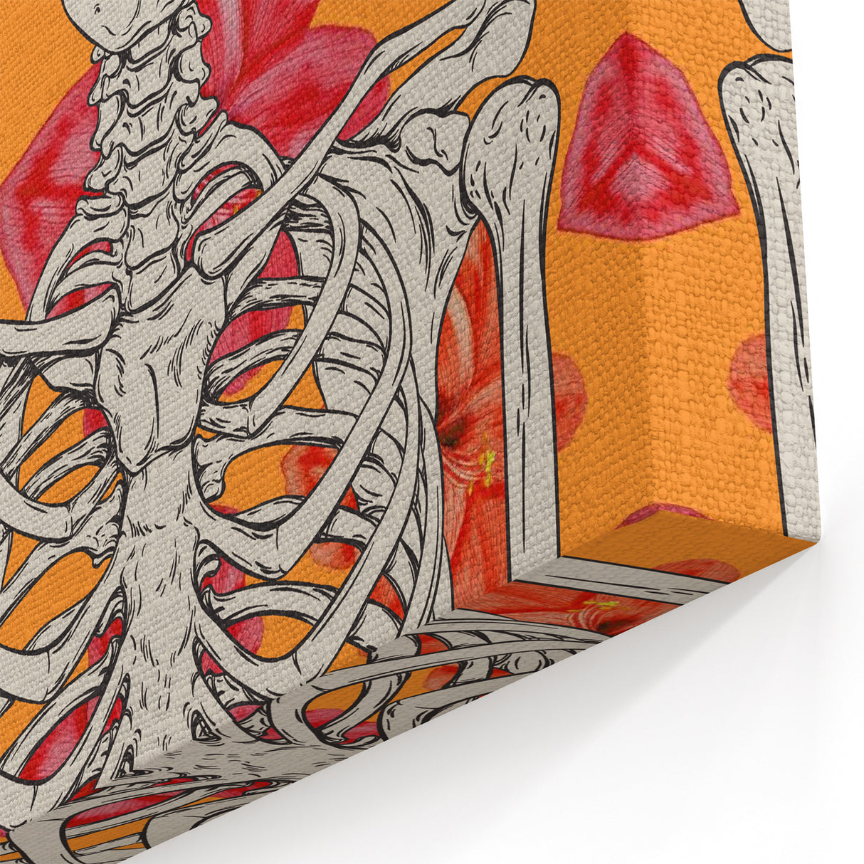 Floral Skeleton Halloween Wall Art - Spooky Chic Halloween Decor