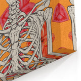 Floral Skeleton Halloween Wall Art - Spooky Chic Halloween Decor