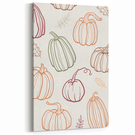 Pumpkin Pattern Halloween Wall Art - Rustic Fall Halloween Decor