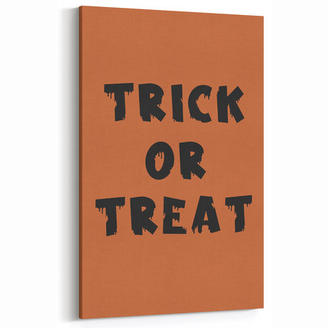 Trick or Treat Halloween Wall Art - Spooky Typography Decor