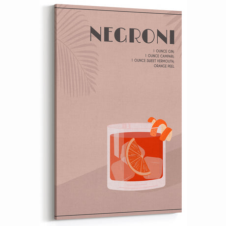 Negroni Cocktail Wall Art – Beverage & Bar Decor for Kitchen