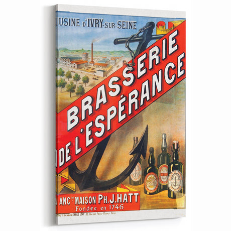 Vintage Brasserie de l’Espérance Poster - Retro Beer Advertising Art