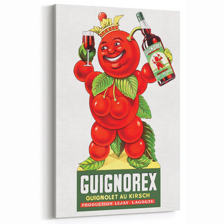 Vintage Guignorex Advertising Poster - Retro Cherry Wall Art