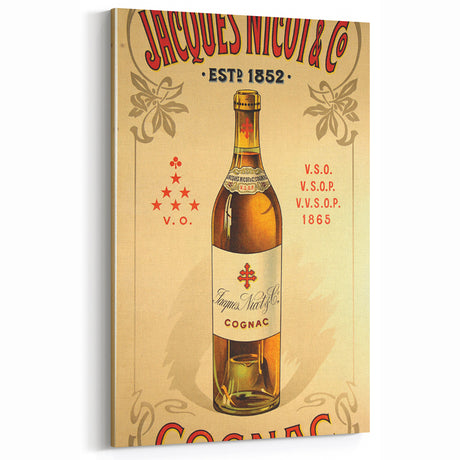 Vintage Jacques Nicot Cognac Advertising Poster - Retro Wall Art