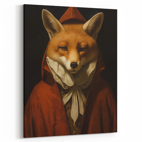 Vintage Animal Art: Fox in Cloak – Retro Animal Illustration