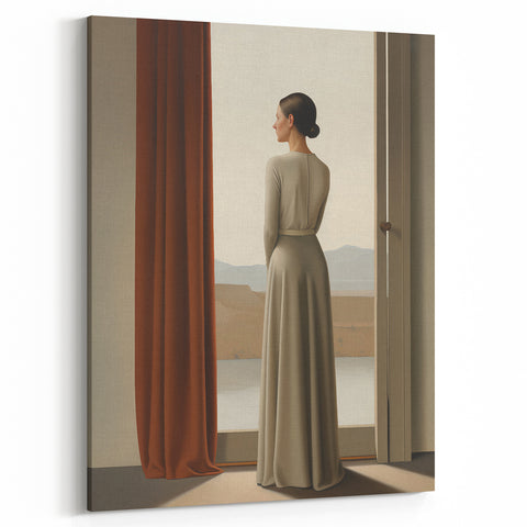 Classic Portrait Artwork - Elegant Woman by Window Wall Art