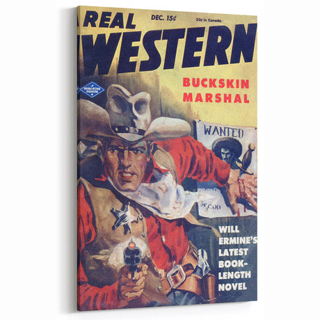 Vintage Magazine Cover Art - Retro Western Adventure Print