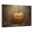 Haunted Jack O Lantern Halloween Canvas Art - Spooky Oil Painting