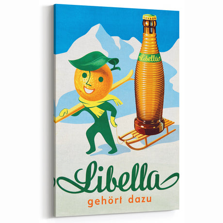 Vintage Libella Poster: Retro Orange Soda Advertising Wall Art