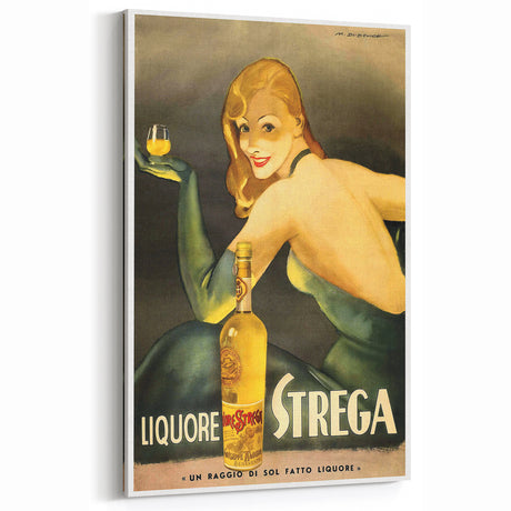 Vintage Strega Poster: Retro Liqueur Advertising Wall Art
