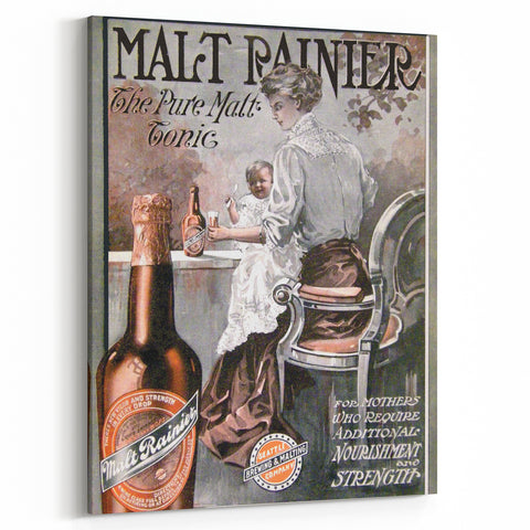 Vintage Malt Rainier Poster: Retro Advertising Wall Art