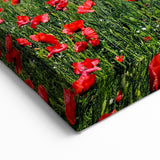 Spring Landscape Wall Art – Vibrant Red Poppy Field Canvas