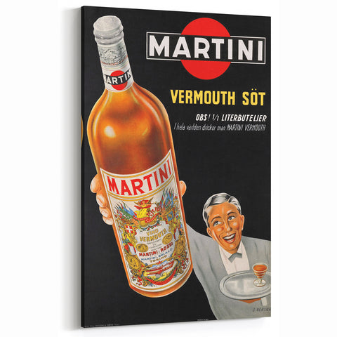 Vintage Martini Vermouth Poster: Retro Advertising Wall Art