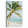 Leaning Palm Tree on Beach – Tropical Summer Wall Art