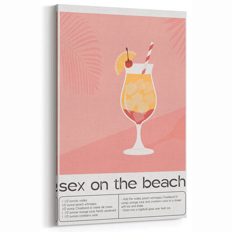 Bar Wall Art – Sex on the Beach Cocktail Recipe Print