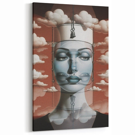 Retro Portrait Canvas - Surreal Vintage Dreamscape Wall Art