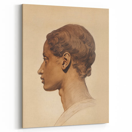 Antique Portrait Prints - Classical Profile Study Vintage Art