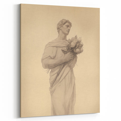 Classic Portrait Artwork - Vintage Statue-Inspired Canvas Art