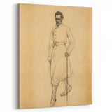 Antique Portrait Prints - Military Gentleman Sketch Art Canvas