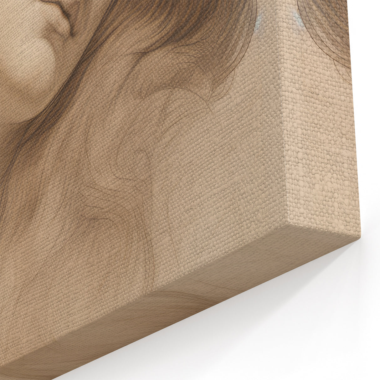 Classic Portrait Artwork - Ethereal Woman Pencil Sketch Canvas