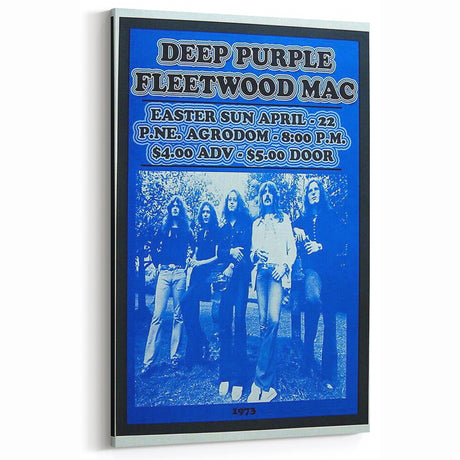 Deep Purple 1973 Concert Poster - Vintage Music Art with Fleetwood Mac