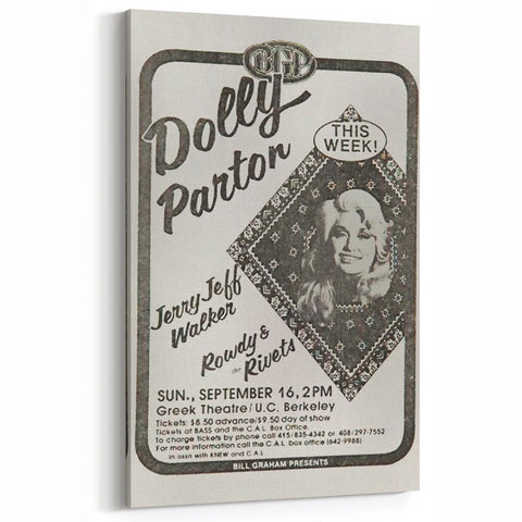 Dolly Parton Concert Poster - Vintage 1980s Music Art