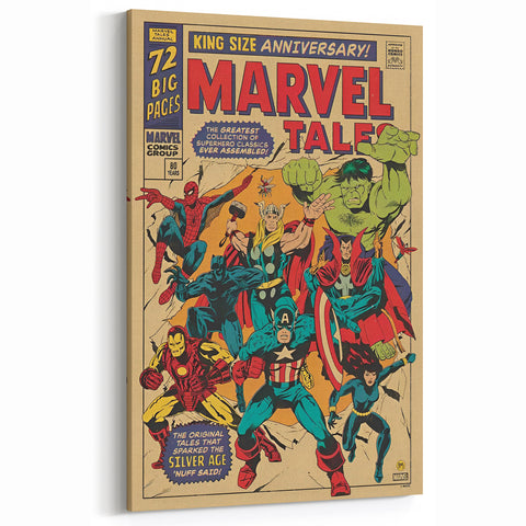 Vintage Marvel Tales Wall Art – Classic Superhero Anniversary Print
