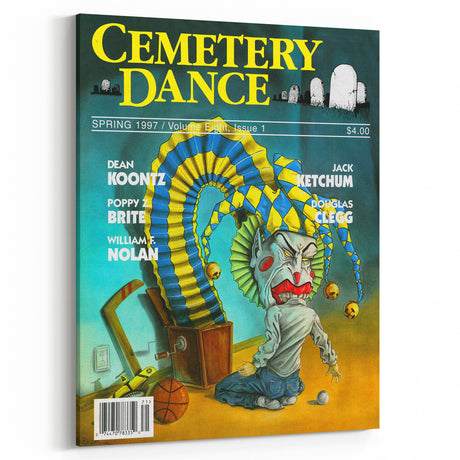Vintage Cemetery Dance Cover Art – Clown Horror Retro Print