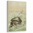 Vintage Animal Art: Whales in Ocean Waves | Antique Wildlife Prints