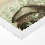 Vintage Animal Art: Whales in Ocean Waves | Antique Wildlife Prints