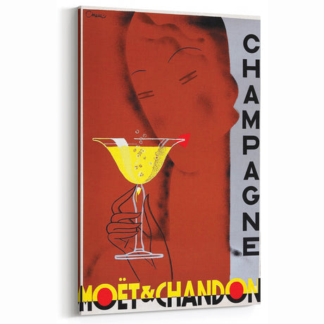 Vintage Moët & Chandon Champagne Ad – Retro French Poster Wall Art