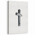 Minimalist Wooden Cross - Black & White Spring Wall Art for Peace