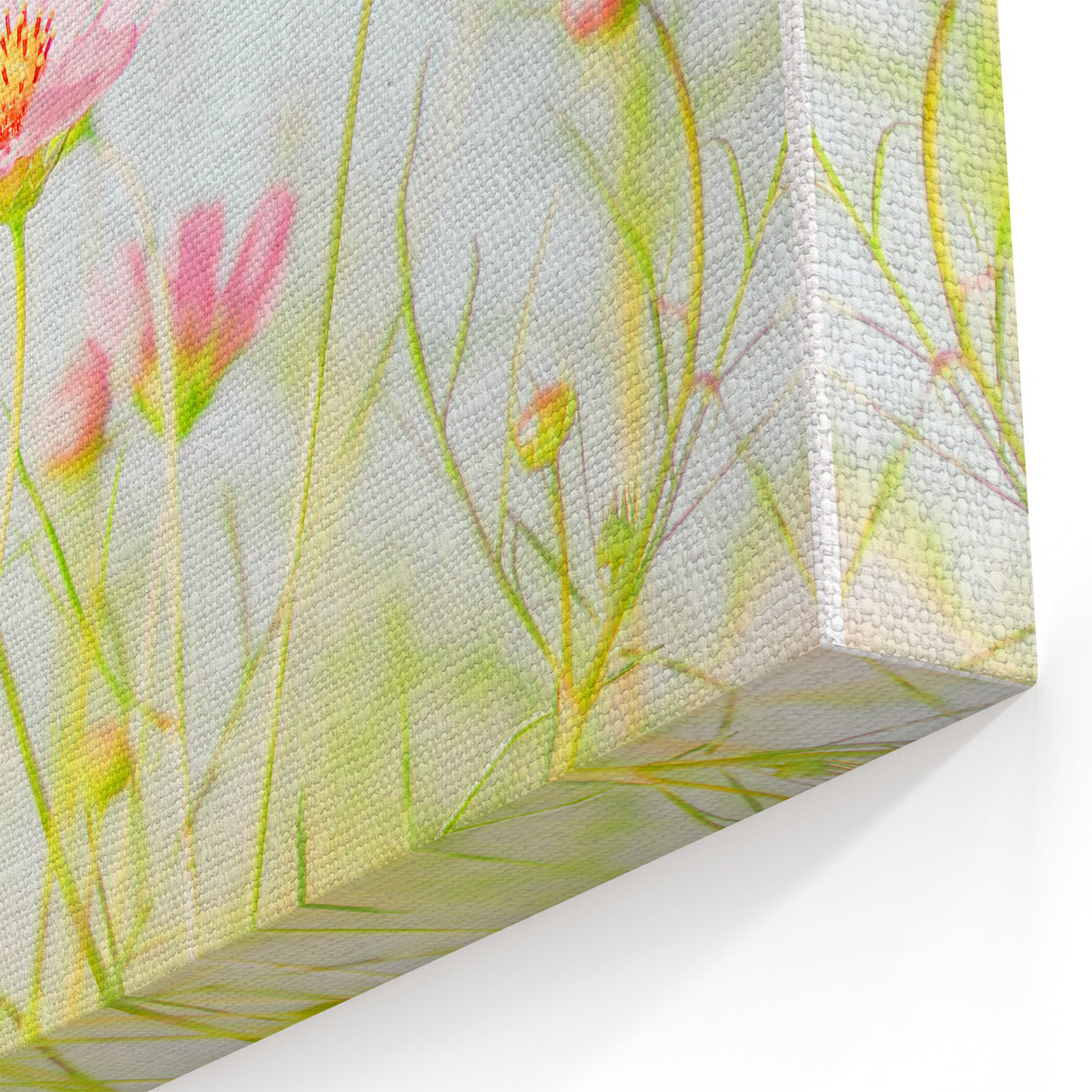 Soft Pink Floral Wall Art – Elegant Spring Botanical Canvas Print