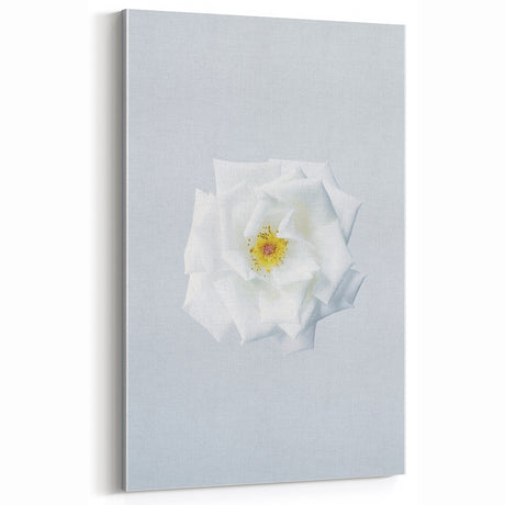 Minimalist White Rose Wall Art – Elegant Spring Floral Print