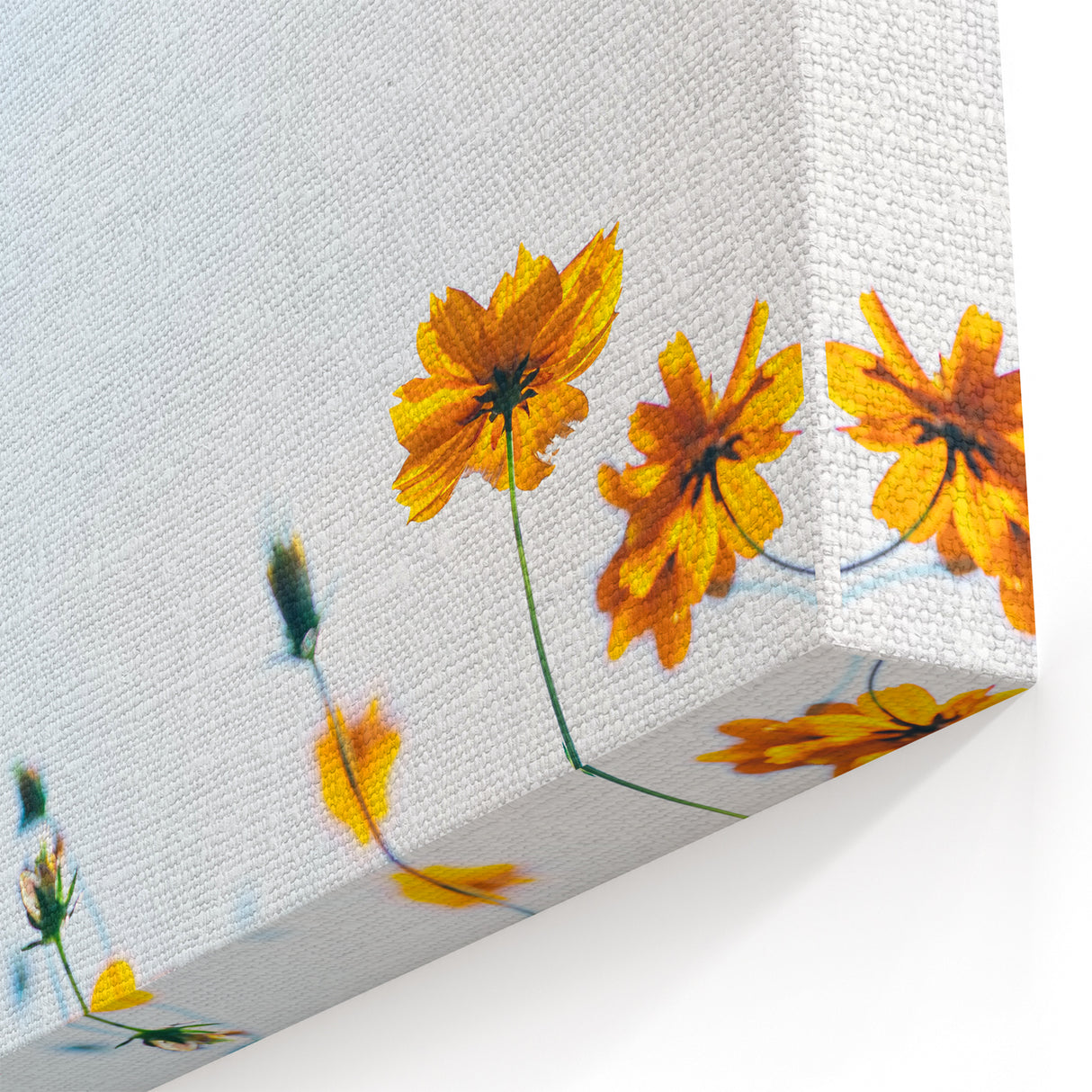 Golden Wildflower Spring Wall Art – Bright Floral Canvas Print