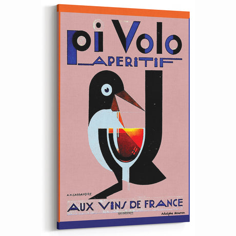Vintage Pi Volo Aperitif Poster – Art Deco Wine Ad Wall Art