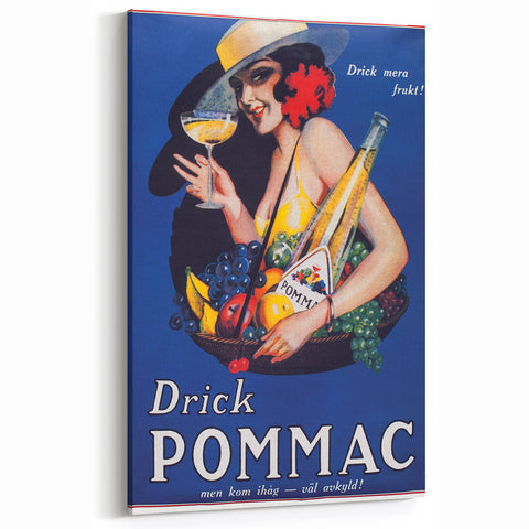 Vintage Pommac Poster – Retro Fruit Drink Ad Art
